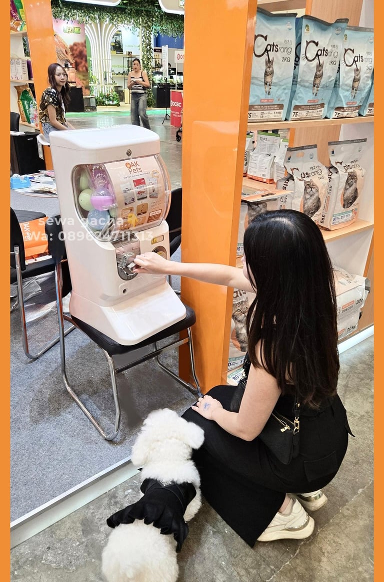 sewa mesin gacha gachapon putih