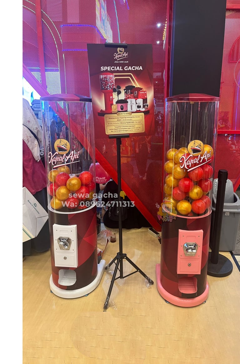 sewa mesin gacha gachapon tabung untuk event