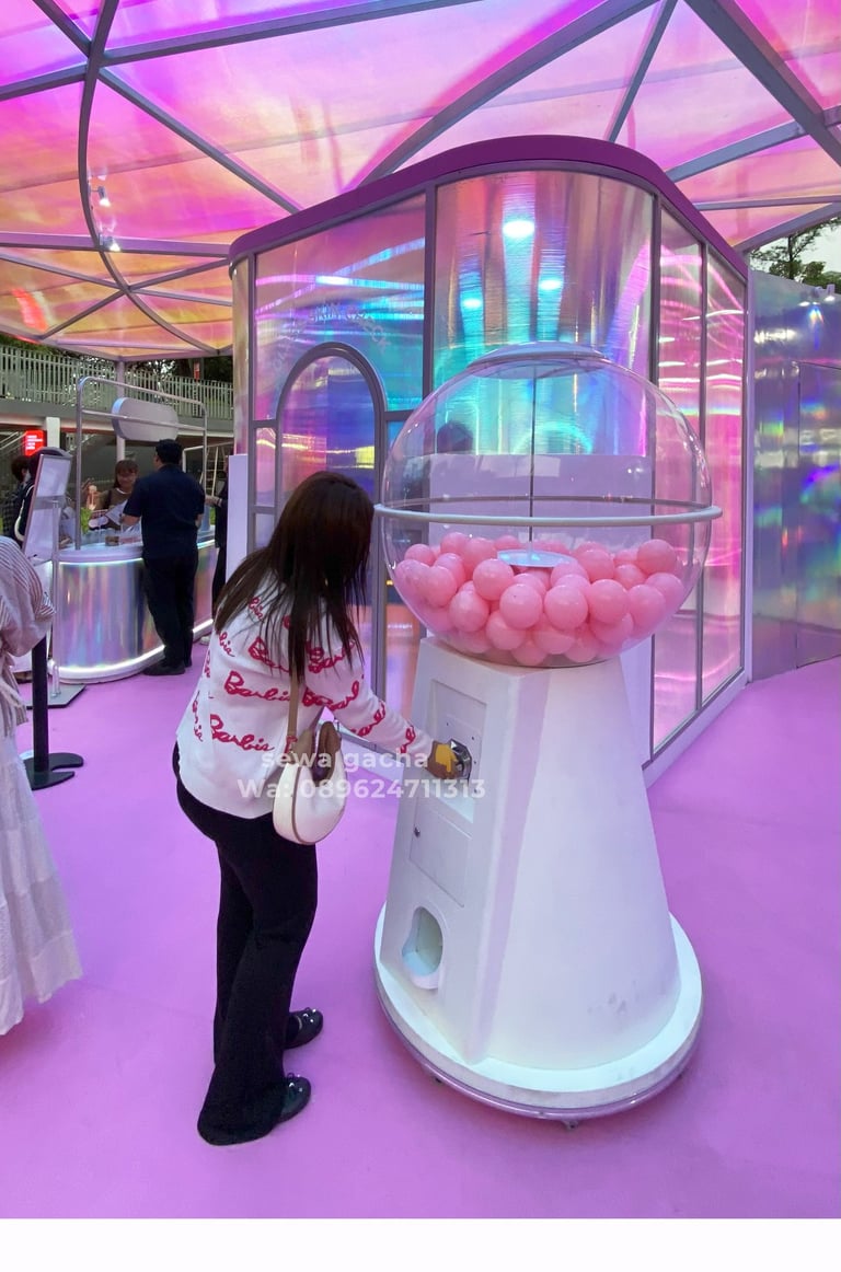 sewa mesin gacha gachapon giant jumbo putih 