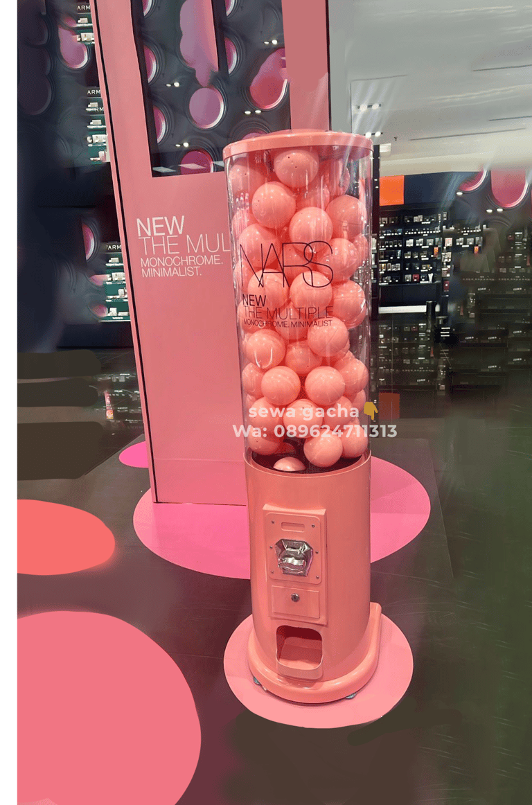 sewa mesin gumball gachapon gacha pink