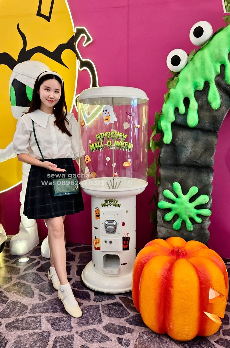 sewa mesin gacha giant gachapon putih