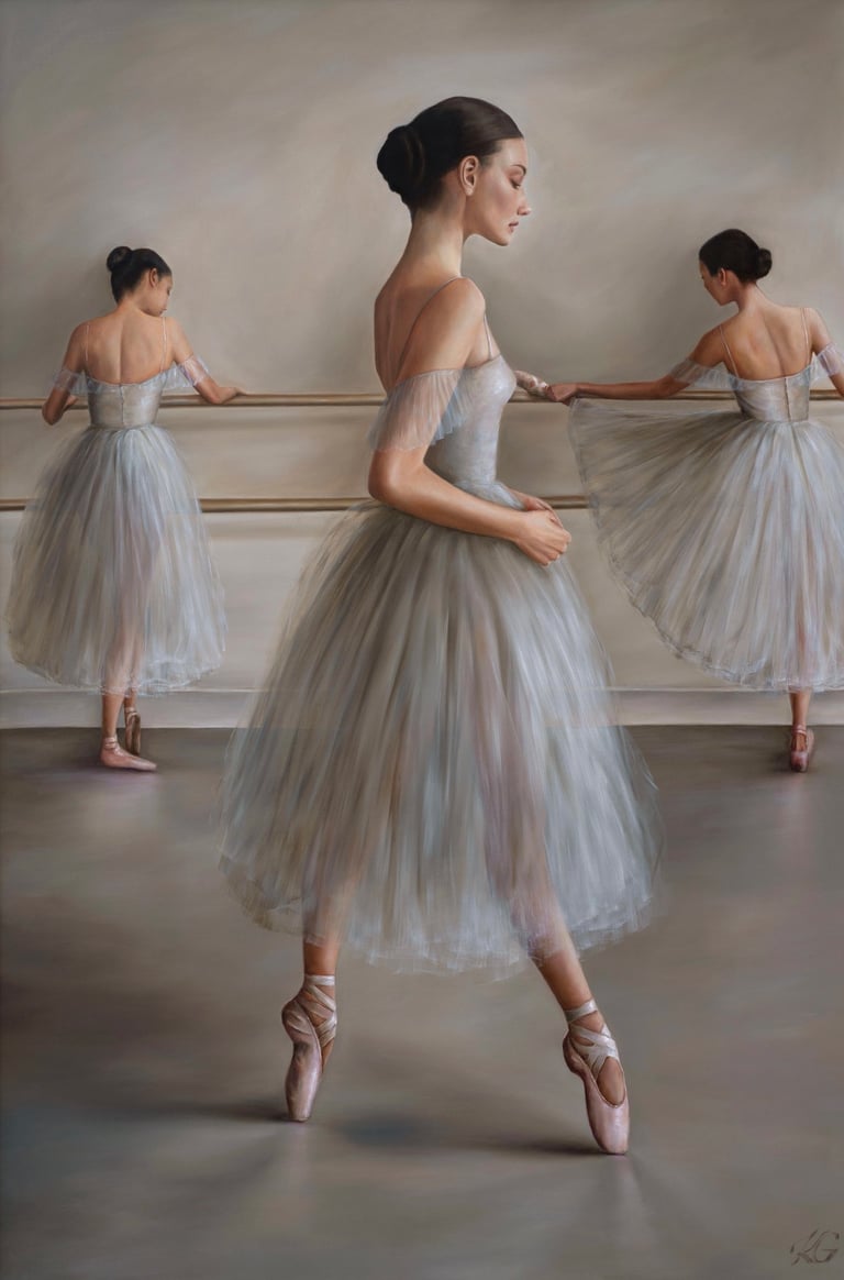 Oil painting Ballet Class original artwork oil on canvas 
