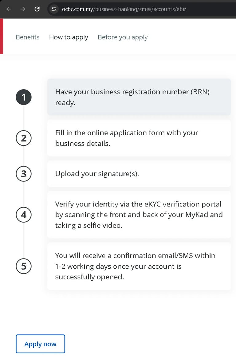 OCBC eBiz Application