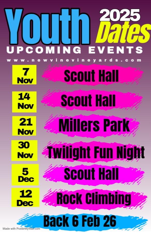 Youth calendar November to December 2025