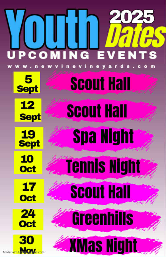 Youth Calendar 2025 Sep-Nov
