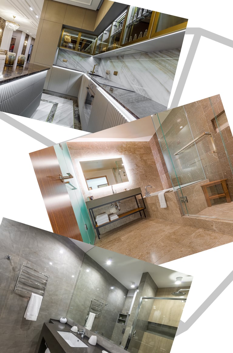 Kitchen and bathroom