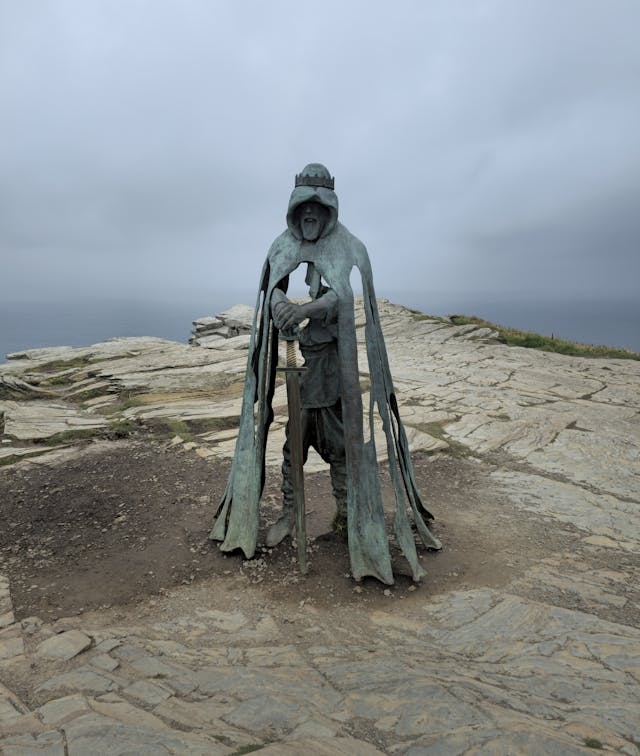 King Arthur statue at Tintagel