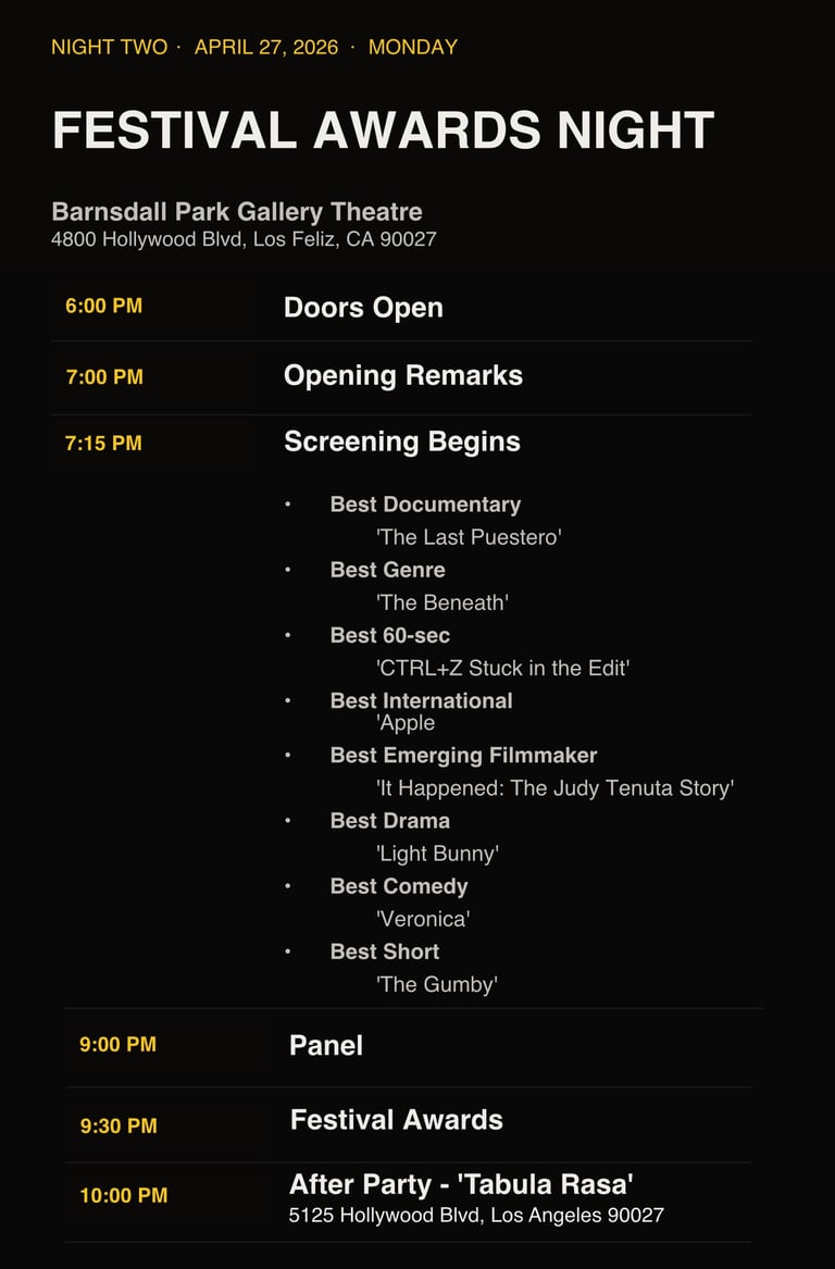 Download Program for April 26 and April 27, 2026. Skylight Theatre and Barnsdall Gallery Theatre.