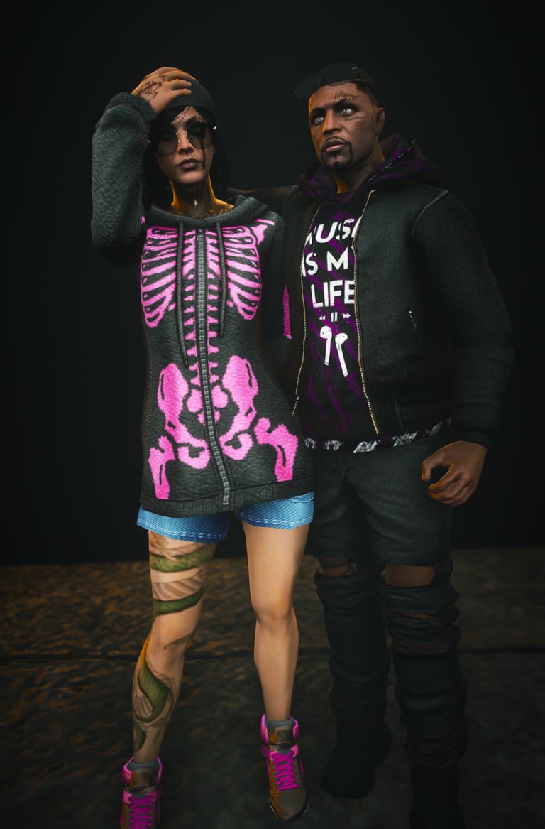 a man and woman in a skeleton skeleton skeleton headdress