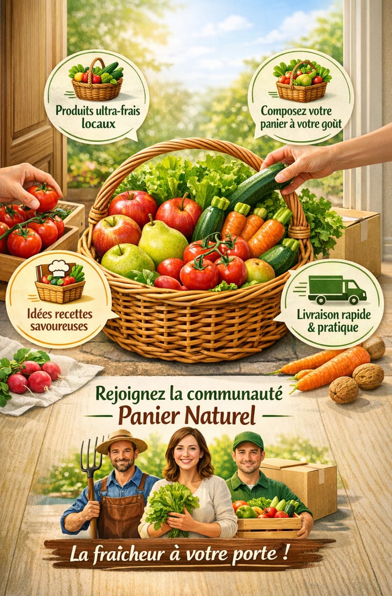 Récupération d’un panier de produits frais dans un point de retrait à Nice – Panier Nature