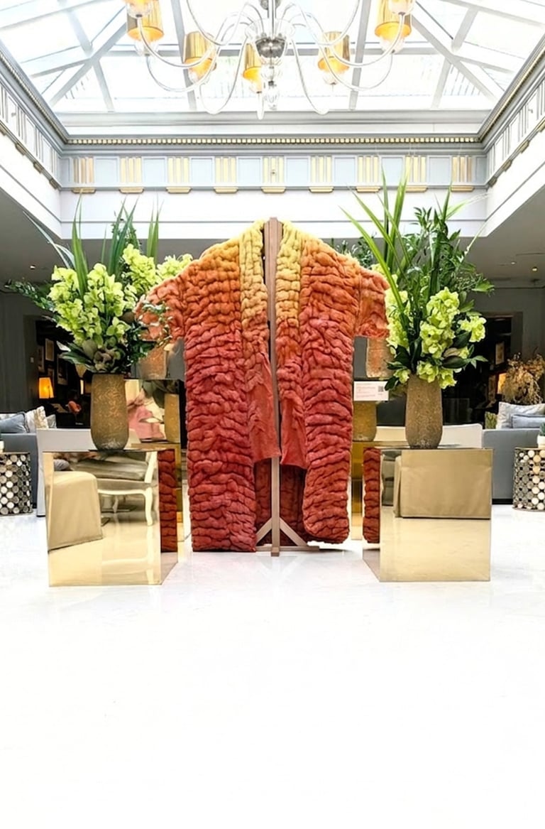 karine n'guyen van tham - mon père soleil levant -oeuvre textile - sofitel Paris Le faubourg