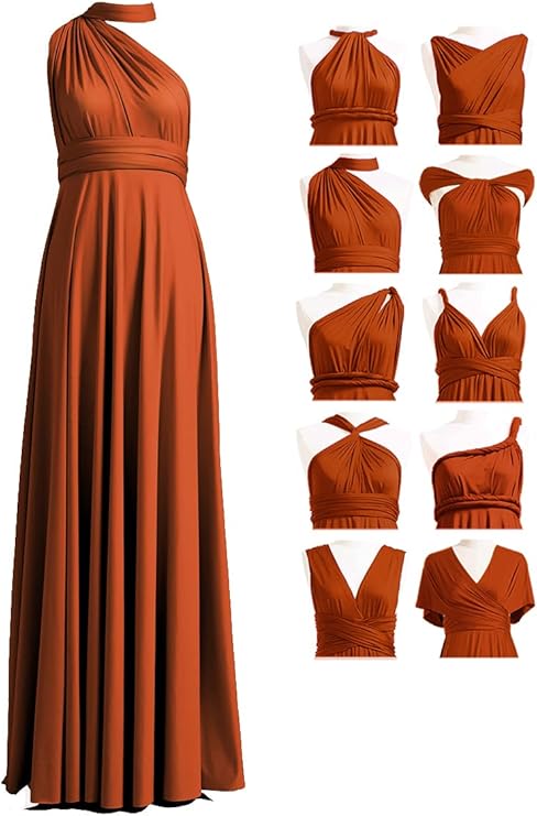 robe convertible multiway terracotta ideal demoiselle honneur reutilisable plusieurs ports possibles