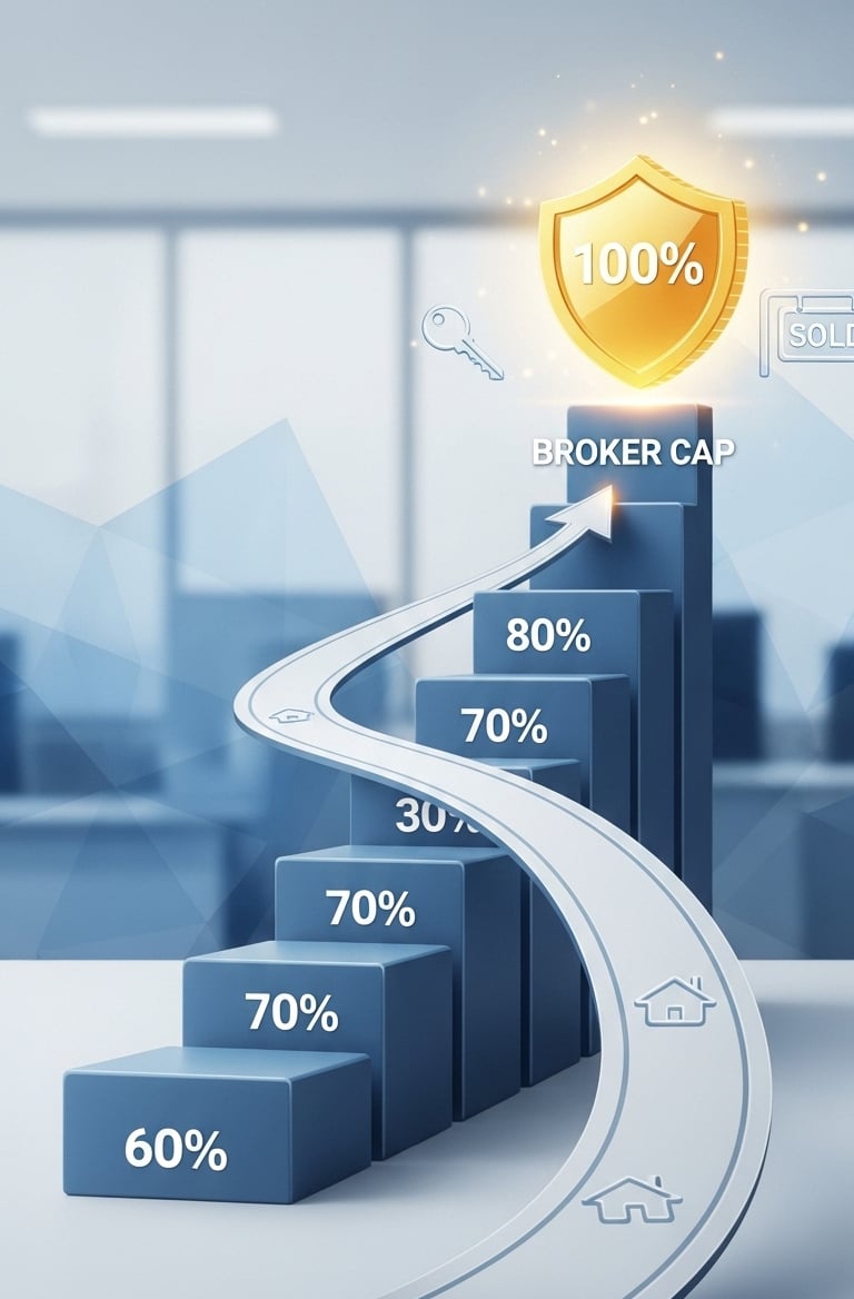 data-driven image that visualizes the "Path to 100% Commission