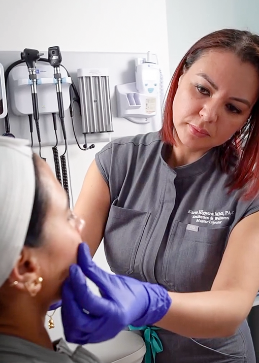 Photo of Karen Higuera Chaux, MMS, PA-C, co-founder of Aguilar Aesthetics Medspa