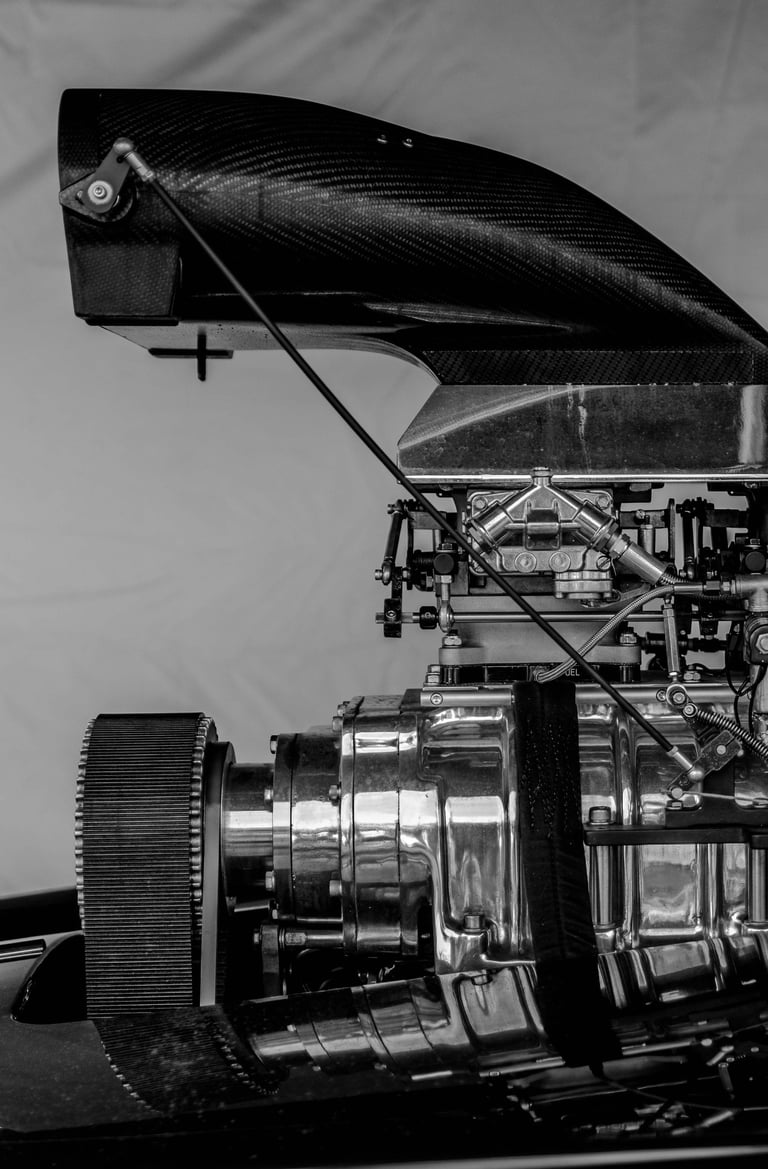 supercharged racing engine with a wide timing belt