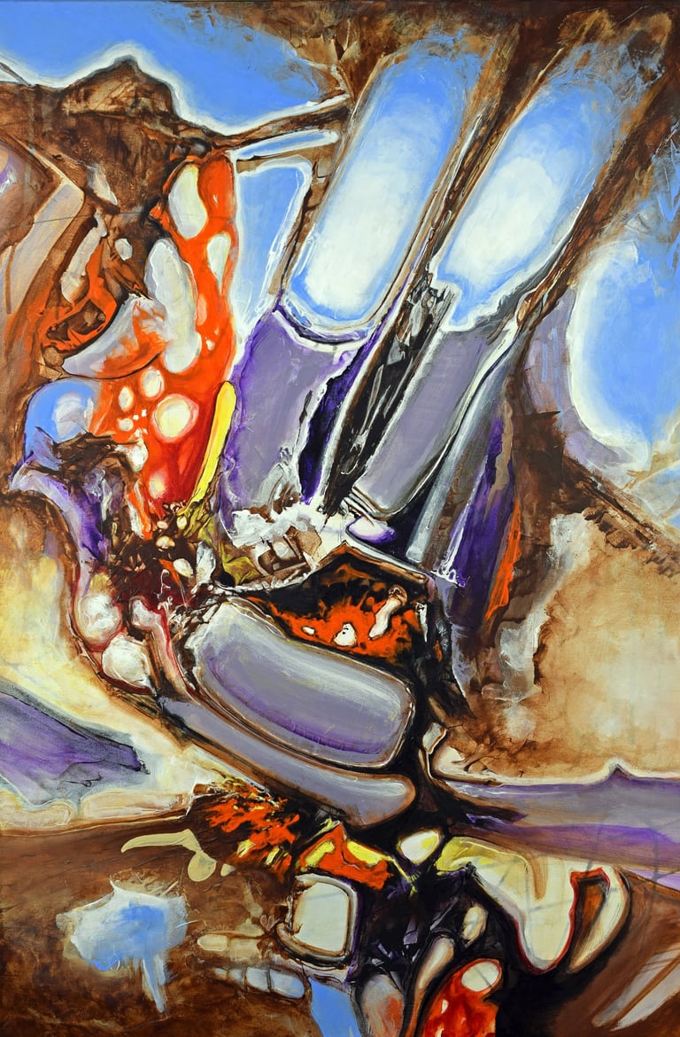 dramatic, vibrant, original, colorful, abstract painting