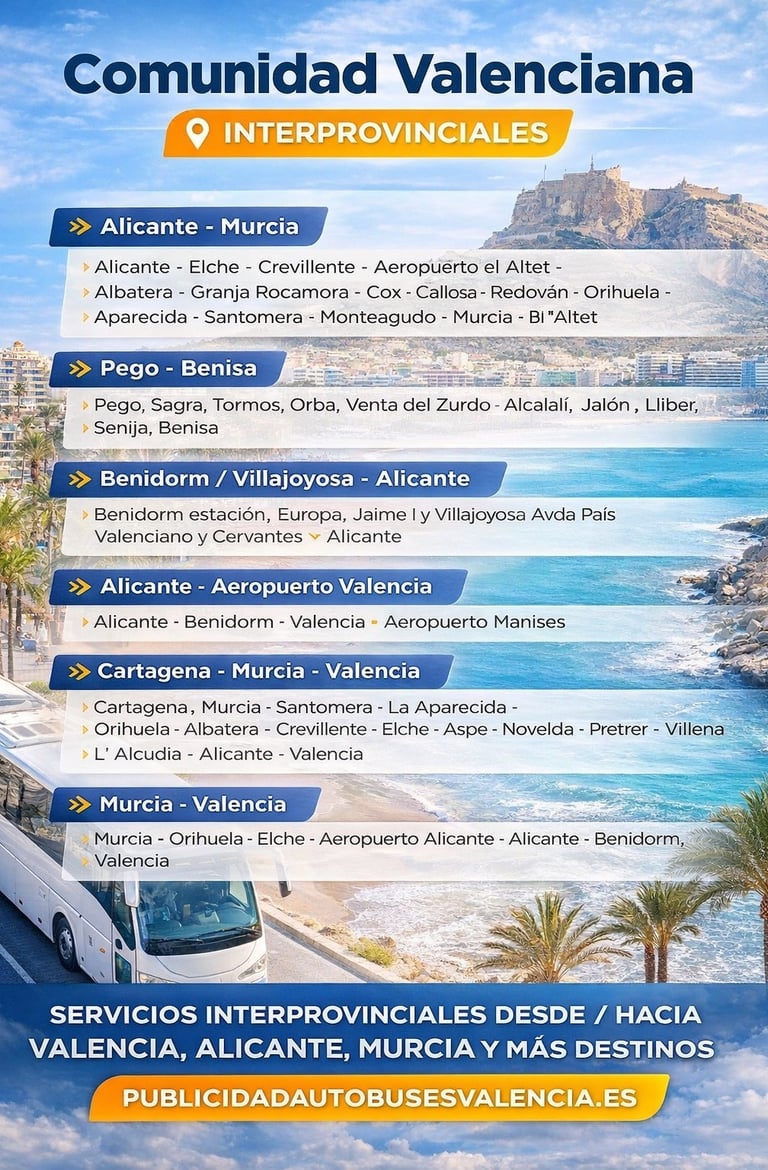 Publicidad Autobuses Valencia rutas y líneas
