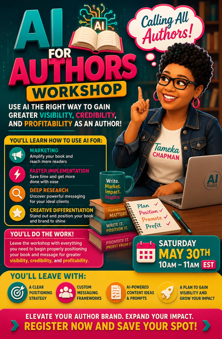 AI Secrets for Authors Workshop hosted by Tameka Chapman