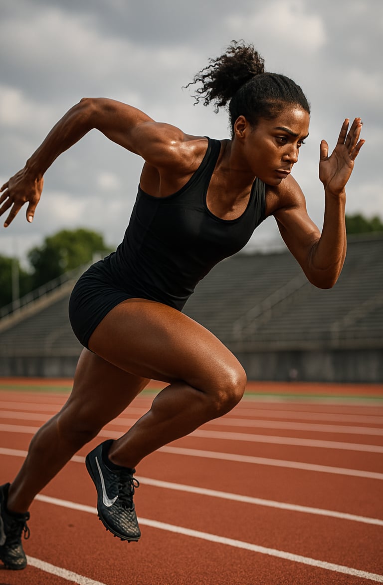 Sprinteuse pour la journée internationale du sport