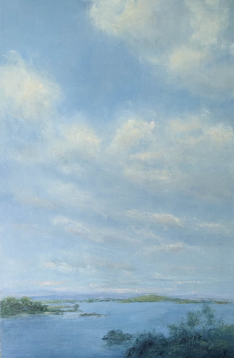 Skybound Islands - Painting by Mary Kersell