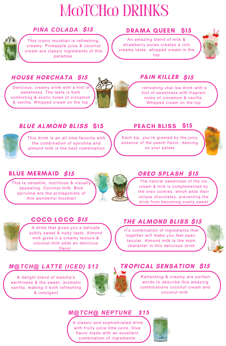 Delicious Drinks, We have options for everybody!