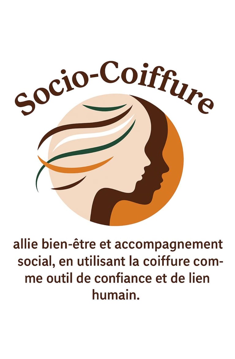 Logo Socio-coiffure, allie bien-être et accompagnement socail.