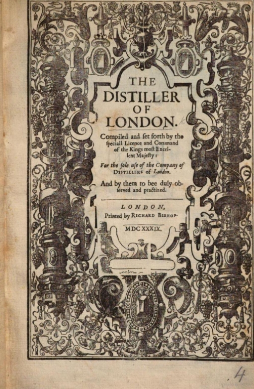 copertina di un libro antico riguardo i distillatori londinesi scritto in inglese