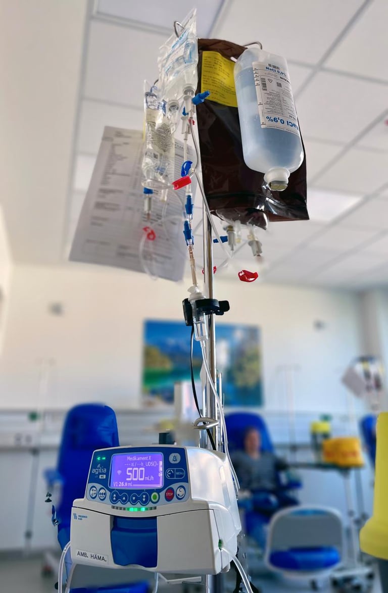 Infusionsständer auf einer Krebsstation