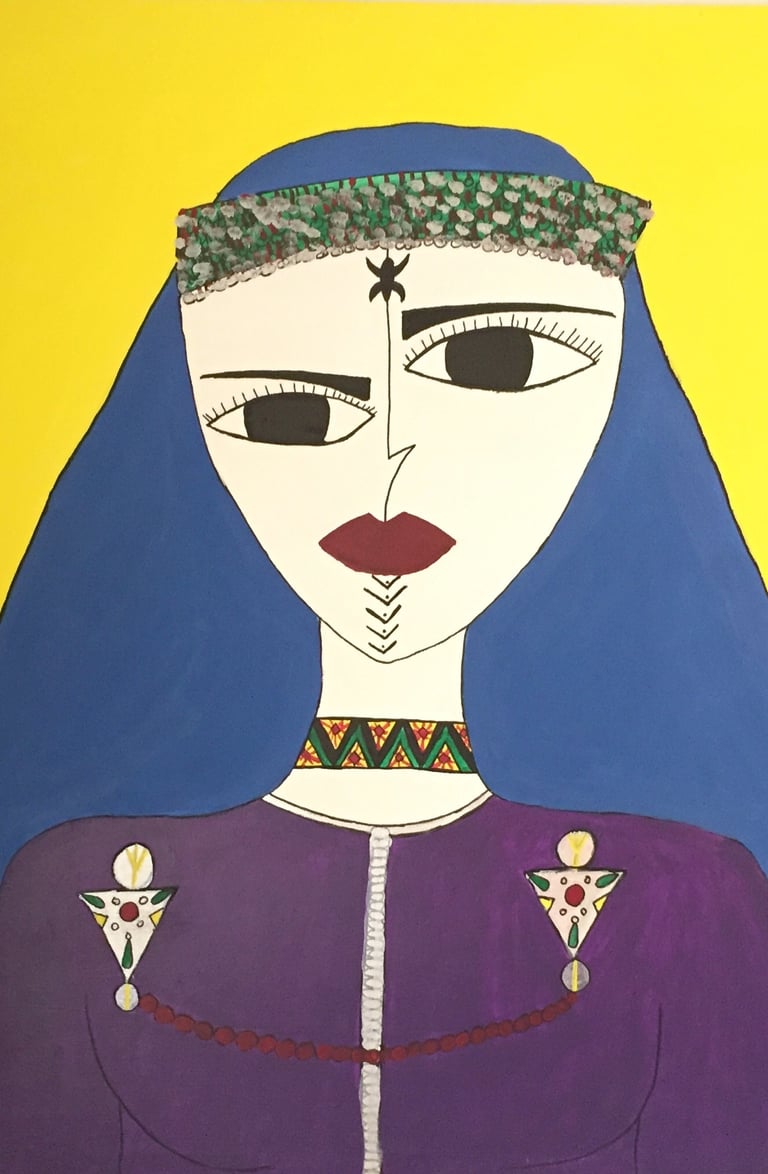 La chelha de Mellouki Chaimaa 2025 acrylique sur toile