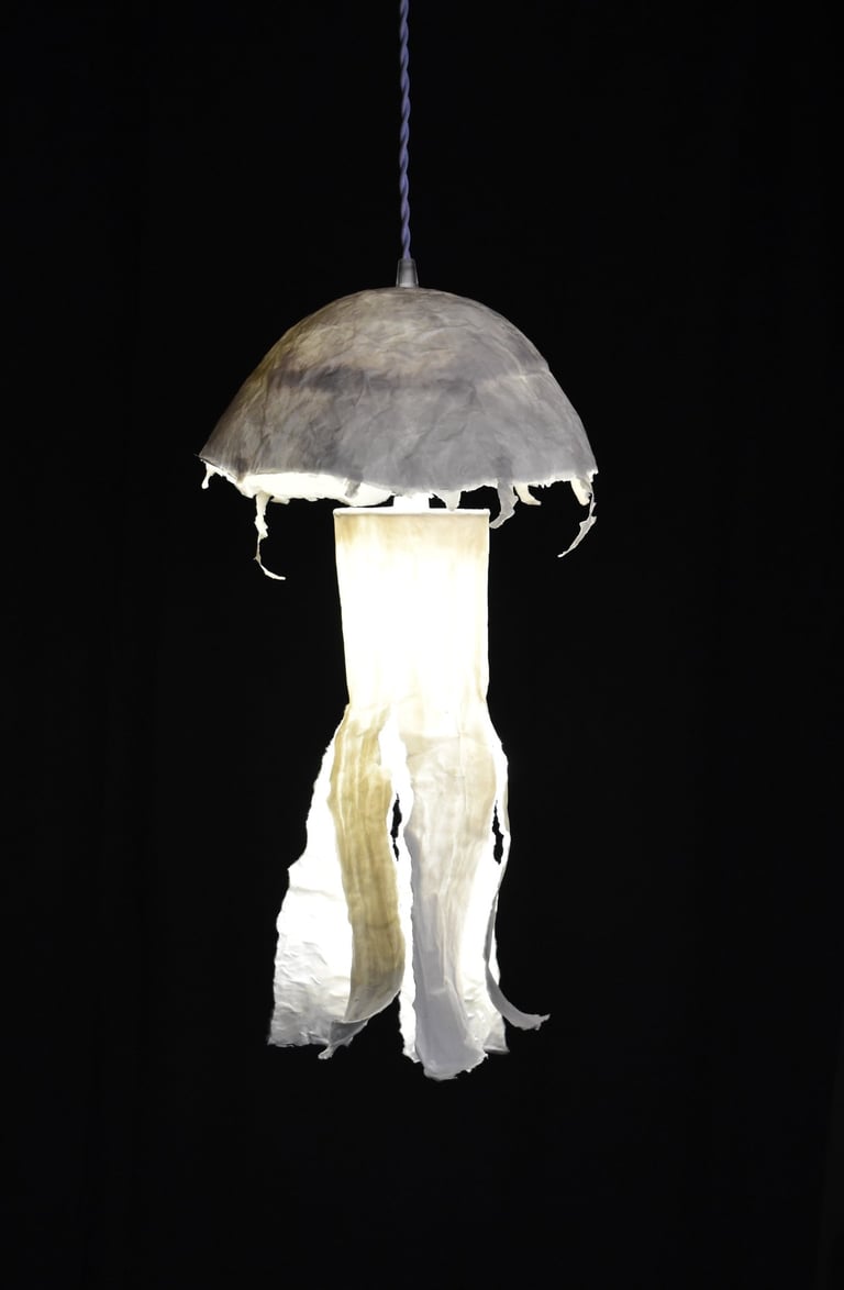 méduse suspension lumineuse papier sète