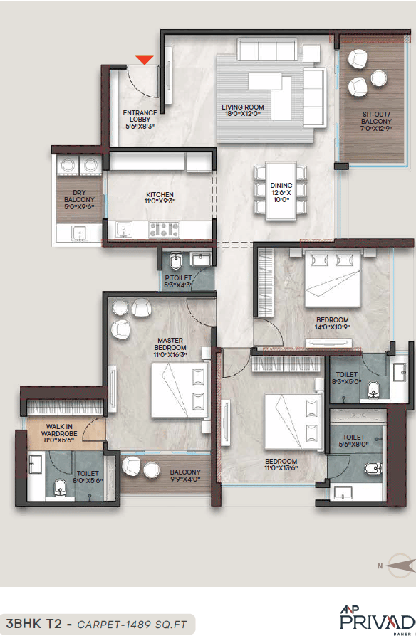 ANP Privado 3BHK - 1489 Sq Ft