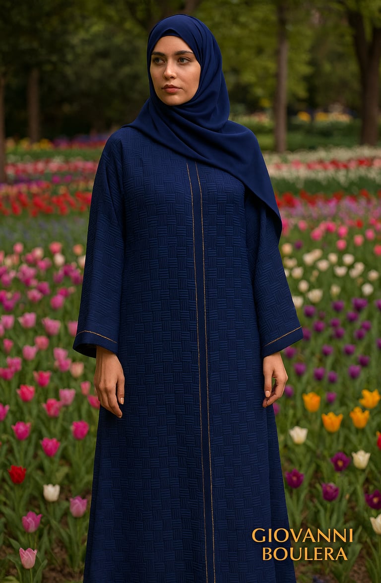 Saf ipek abaya modeli, zarif kesimi ve akıcı yapısıyla şıklığı ön plana çıkarır