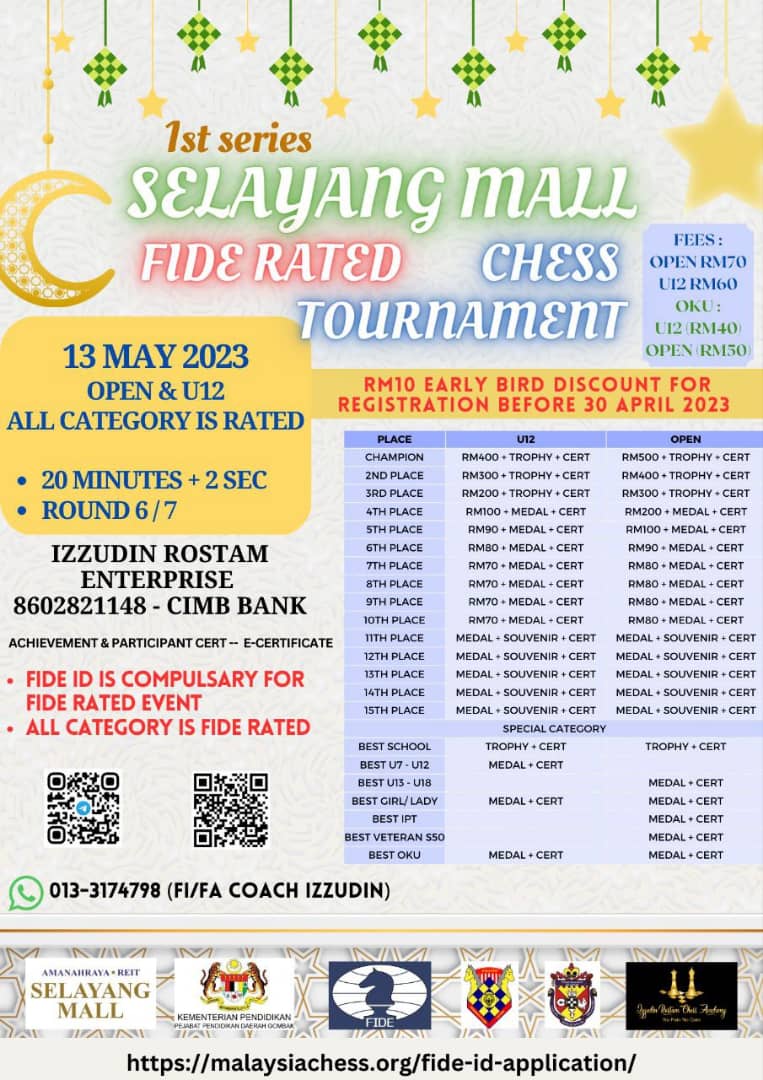 1st Selayang Mall Malaysia Chess Tournament. Catur Malaysia. Chess Clicks