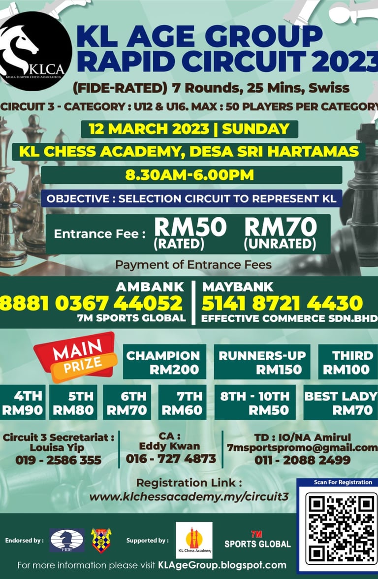 KLCA KL Chess Academy. Malaysia Chess. Catur Malaysia