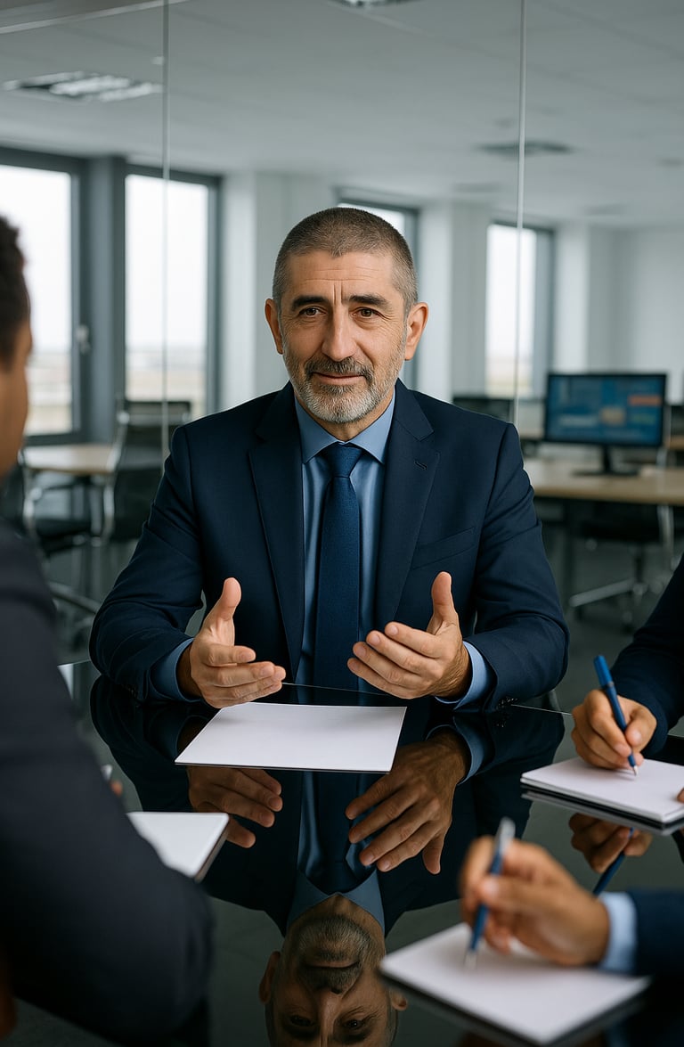 Domingo Gil, consultor digital de ISPmax, analizando estrategias de optimización con su equipo.