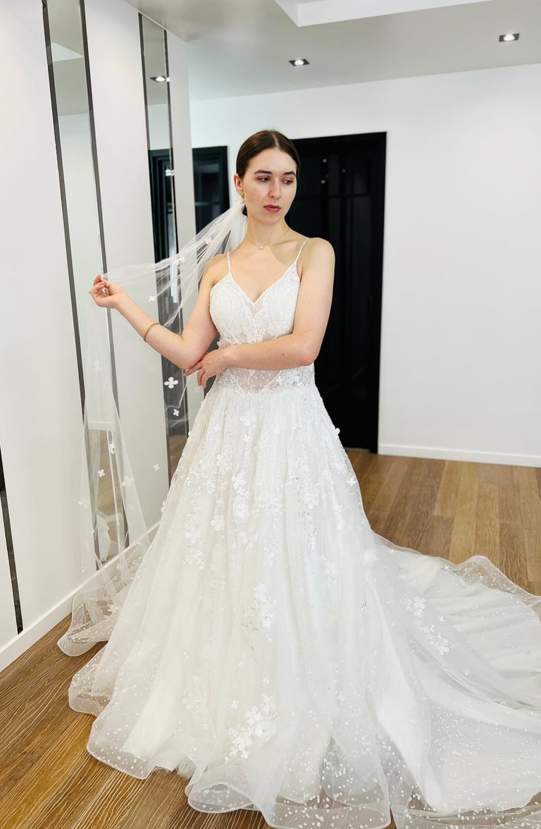 robe de mariée à corset avec traine