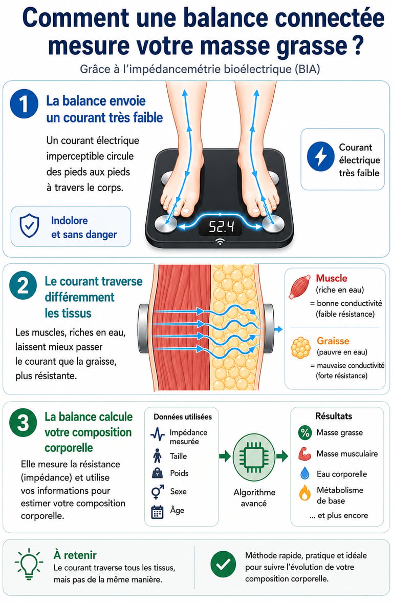 Comment une balance connectée mesure votre masse grasse ?