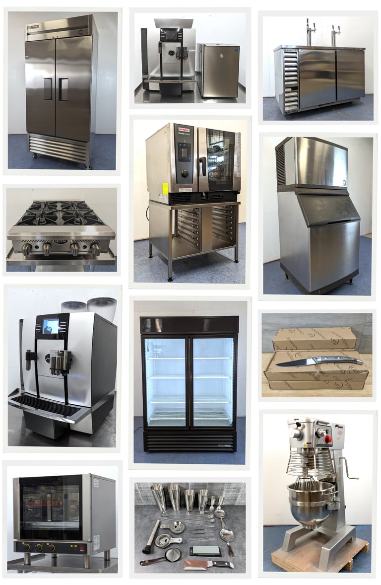 a bunch of different types of commercial kitchen appliances,