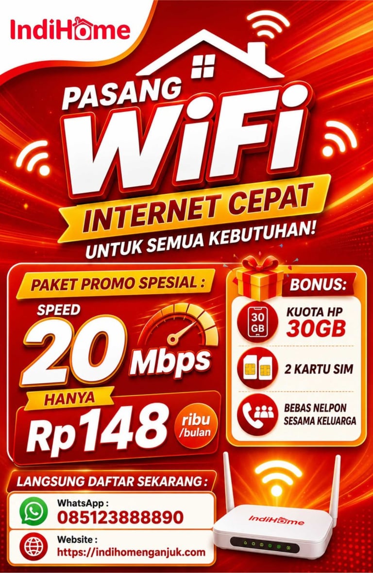 brosur paket promo wifi + kuota keluarga