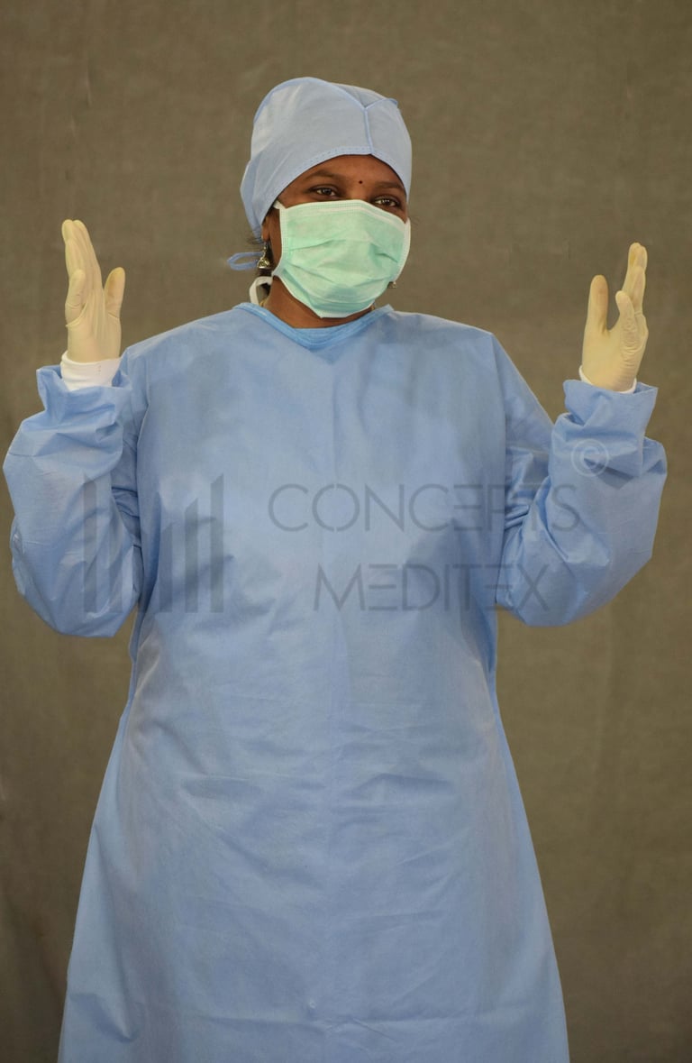 Surgical Protective Textiles includes gown, cap, mask and gloves