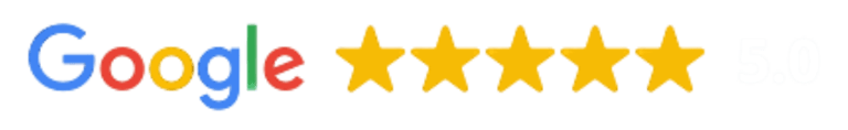 Google graphic displaying 5 full stars, representing Gili Scuba Diving's outstanding reviews and high customer satisfaction i