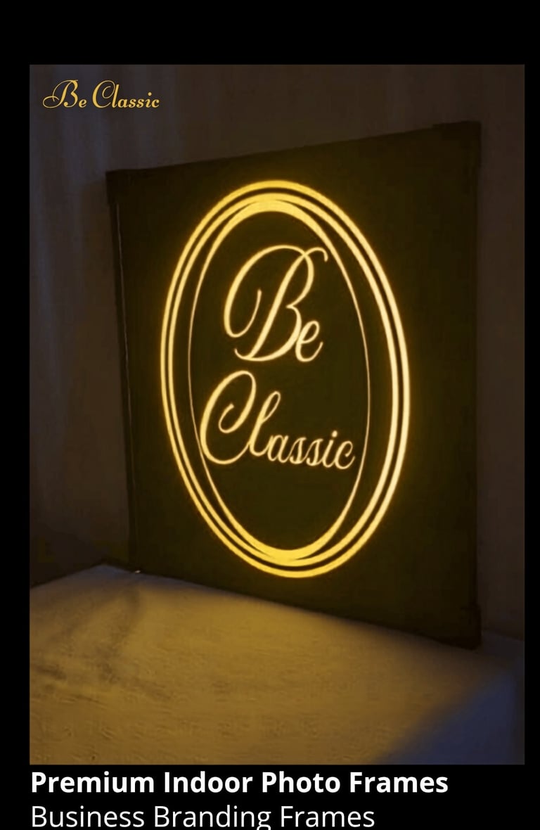 Premium Illuminated Photo Frames Of Be Classic Business Logo