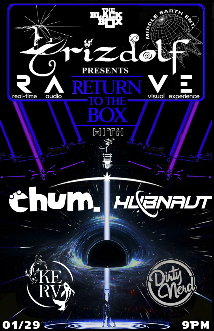 Flier for Return to the Box presented by Middle Earth Entertainment