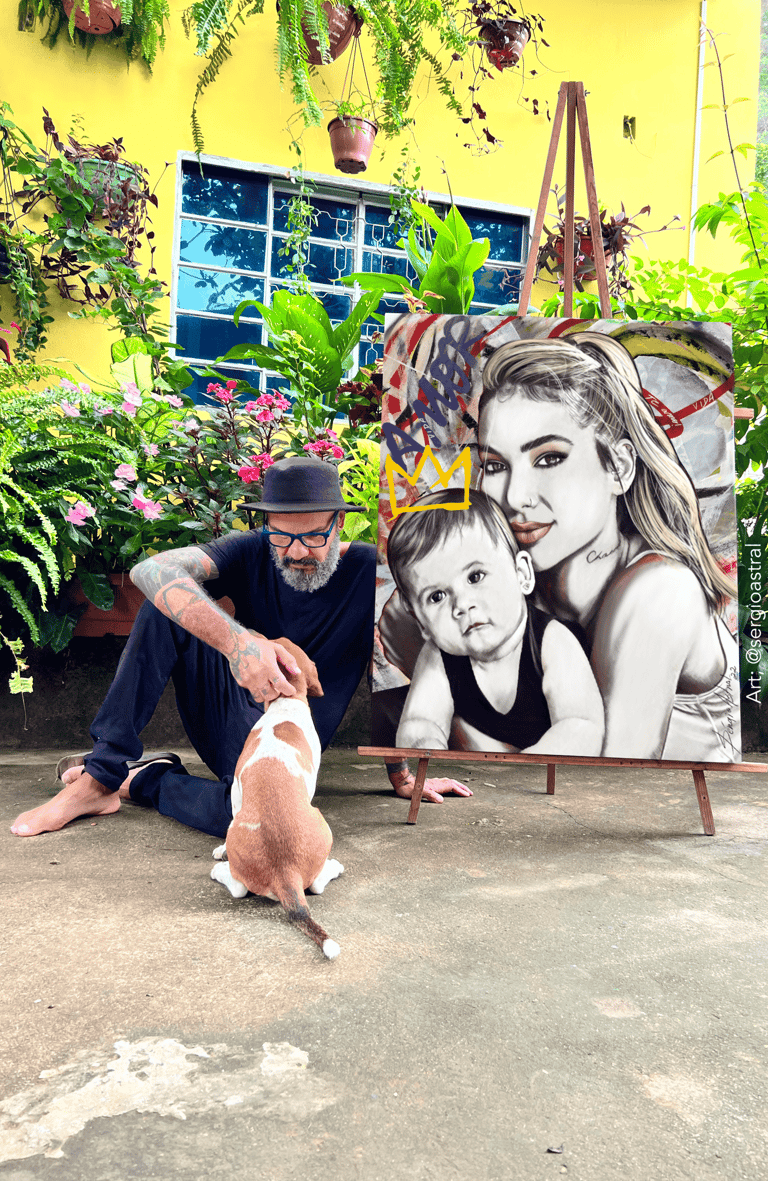 Quadro personalizado em Pop-Art de um retrato de animal de estimação com estilo único - por Sérgio A