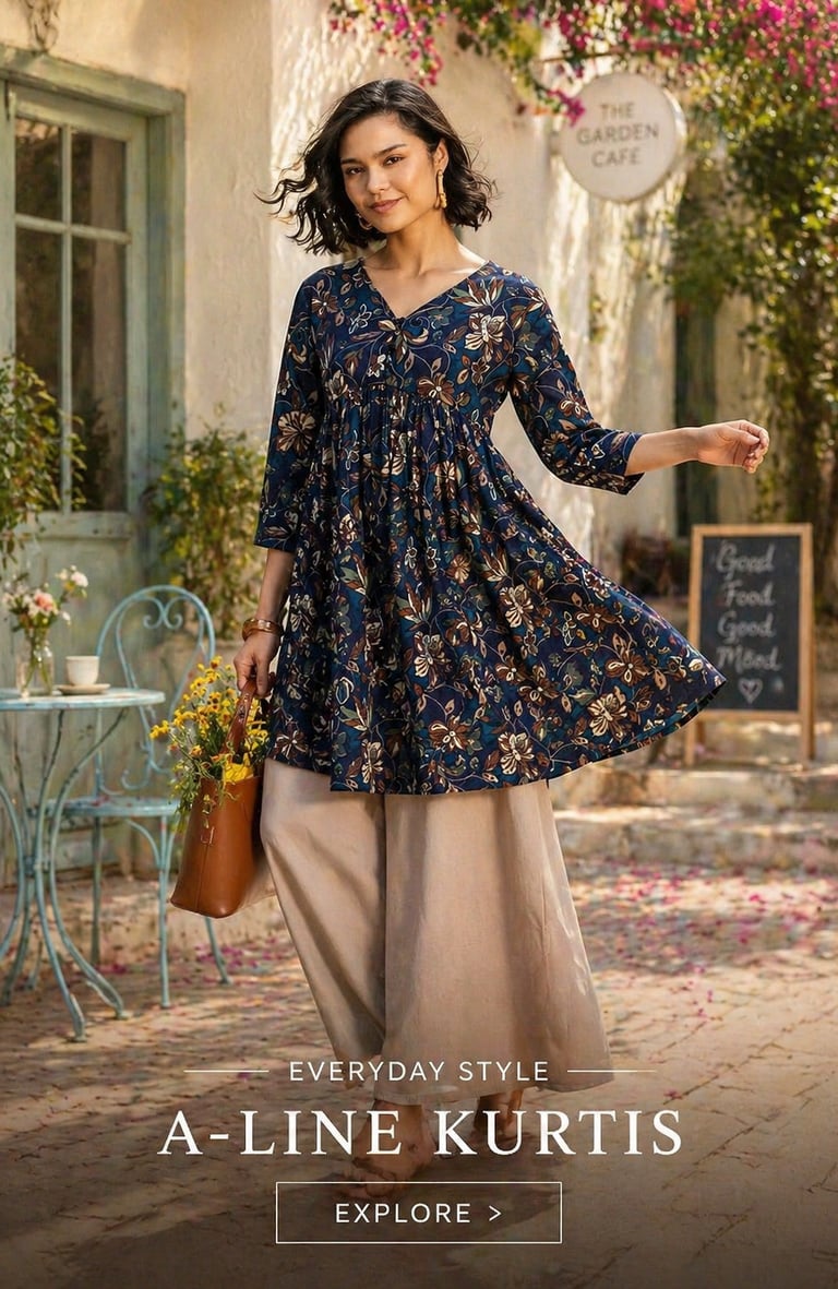 a line kurtis tryshopy