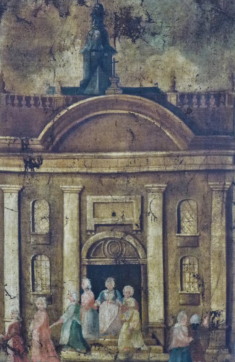 Toile XVIIIe siècle : Pénitents Noirs à Villefranche de Rouergue (Aveyron)