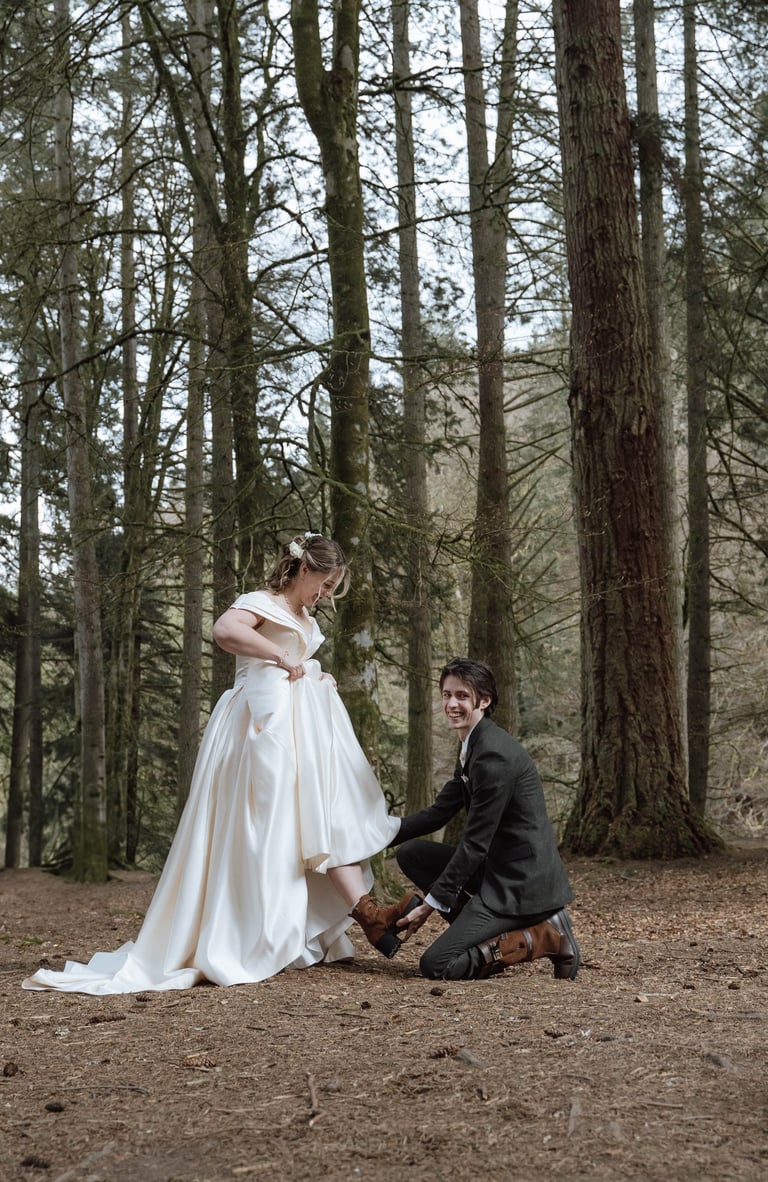 woodlands elopment scotland bride groom