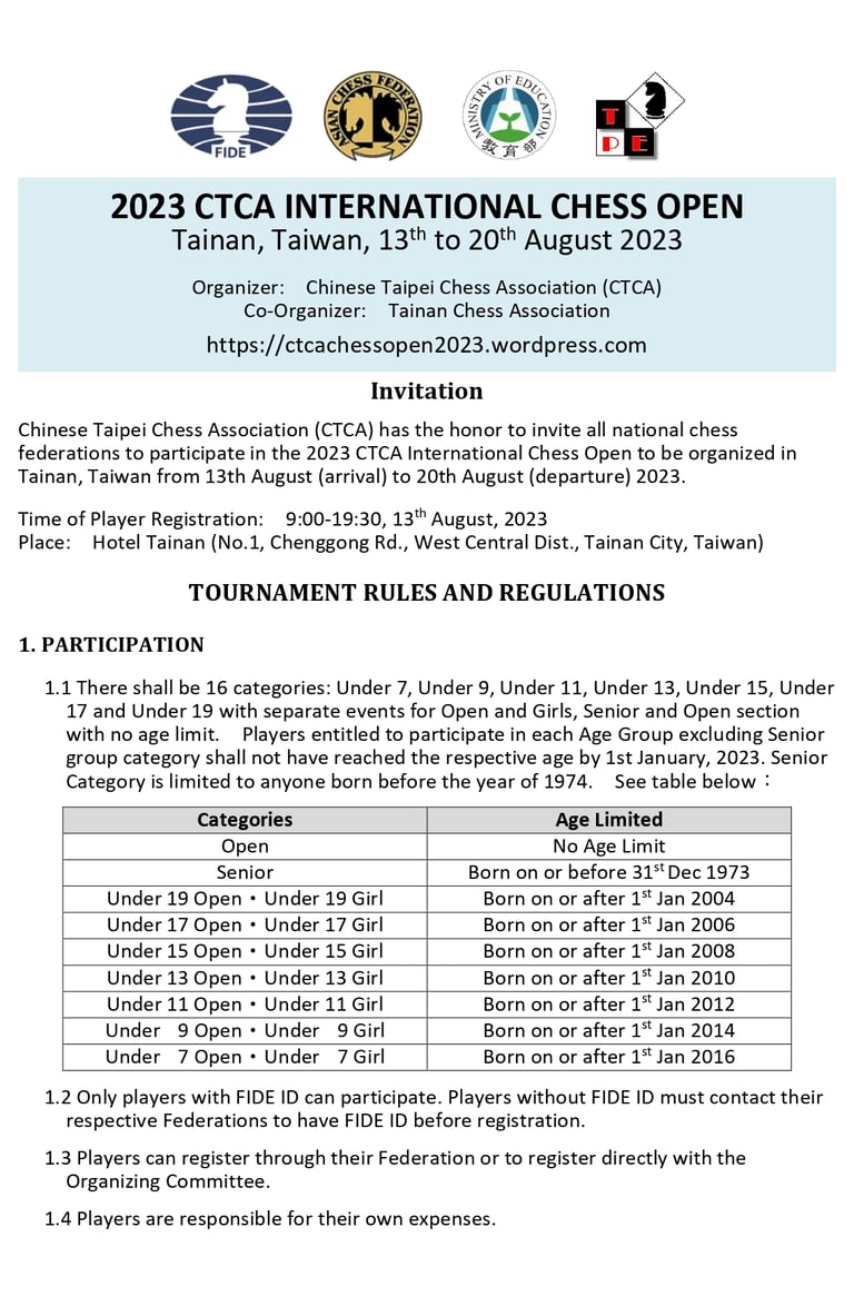 Chinese Taipei Chess 2023