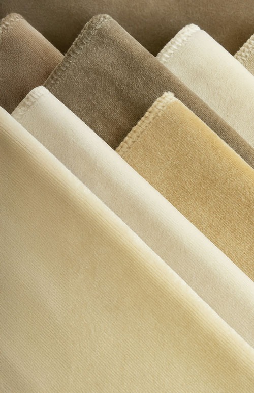 Neutral upholstery swatches for custom furniture