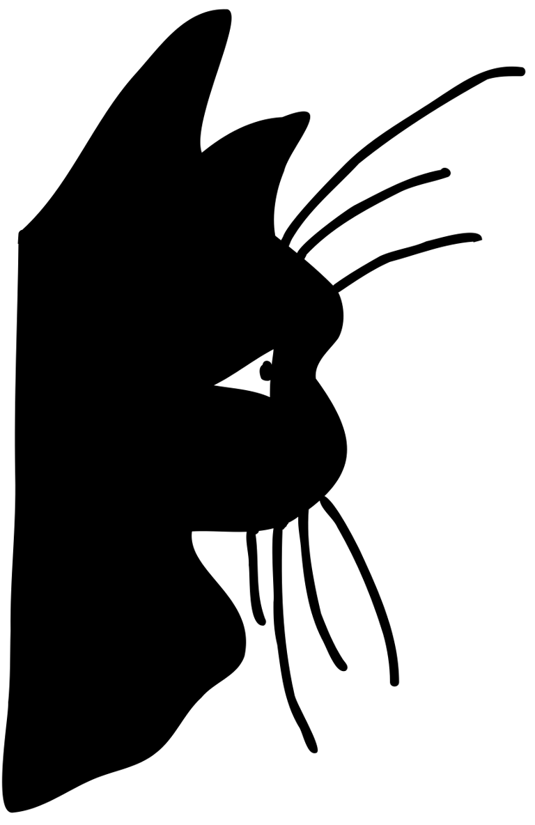 cat silhouette looking right